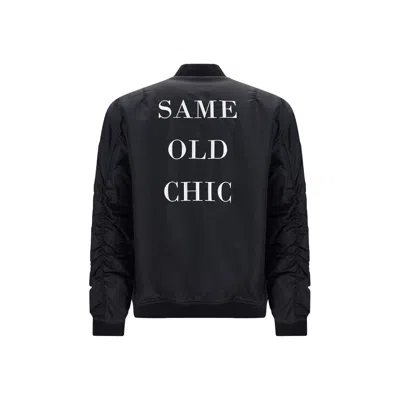 Moschino Quilted Polyamide Bomber Jacket In Black