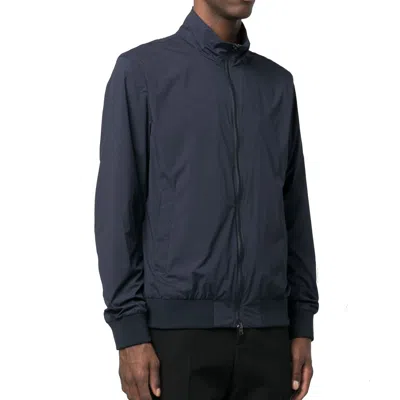Herno Polyester Bomber Jacket In Blue