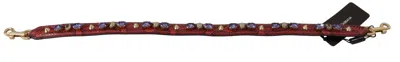 Dolce & Gabbana Red Exotic Leather Crystals Bag Sh In Purple