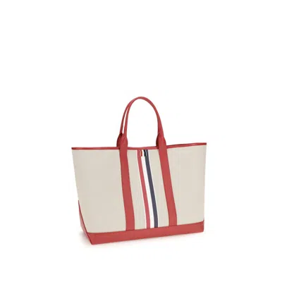 Thom Browne Medium Tool Tote With Leather Handle In Multi