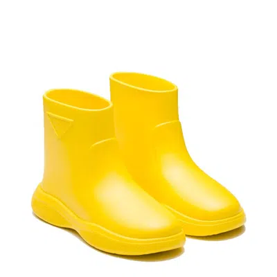 Prada Logo-embellishment Rain Boots In Yellow