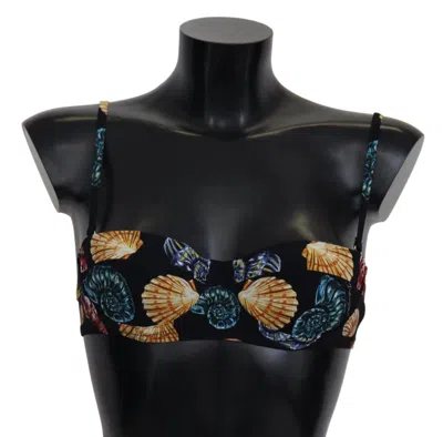 Dolce & Gabbana Seashells Print Bikini Top In Multi