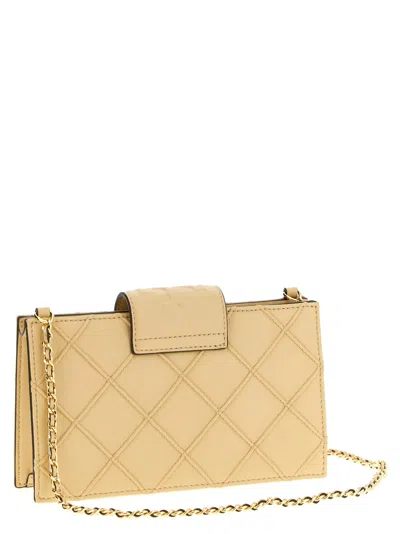 Tory Burch Fleming Card Case In Beige