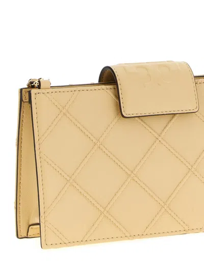 Tory Burch Fleming Card Case In Beige