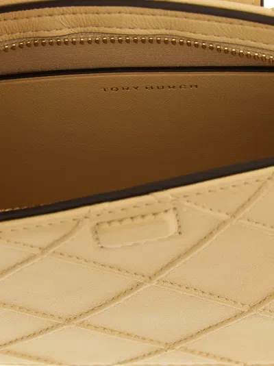 Tory Burch Fleming Card Case In Beige