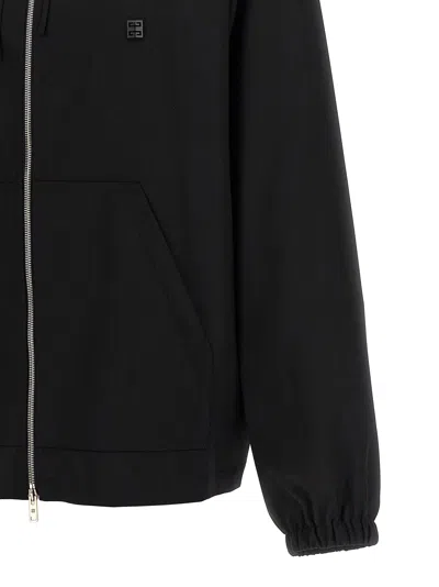 Givenchy Wool Hoodie With Elasticated Cuffs And Drawstring In Black