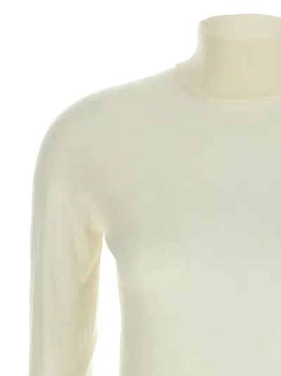 Max Mara Short-sleeved Knitted Pullover In White