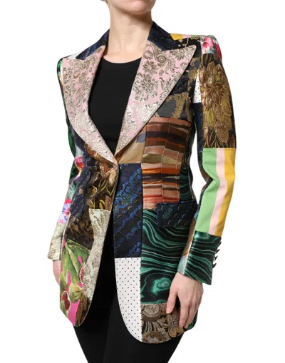 Dolce & Gabbana Floral Patchwork Jacquard Blazer In Multi