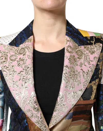Dolce & Gabbana Floral Patchwork Jacquard Blazer In Multi