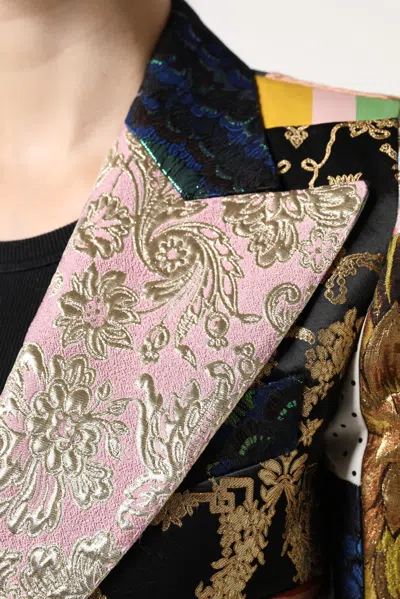 Dolce & Gabbana Floral Patchwork Jacquard Blazer In Multi