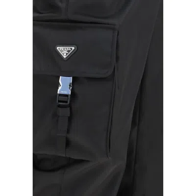 Prada Re-nylon Utility Cargo Pants In Black