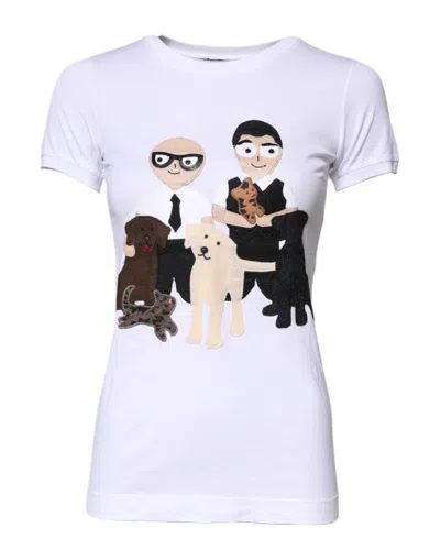 Dolce & Gabbana Graphic Patch Cotton T-shirt In White