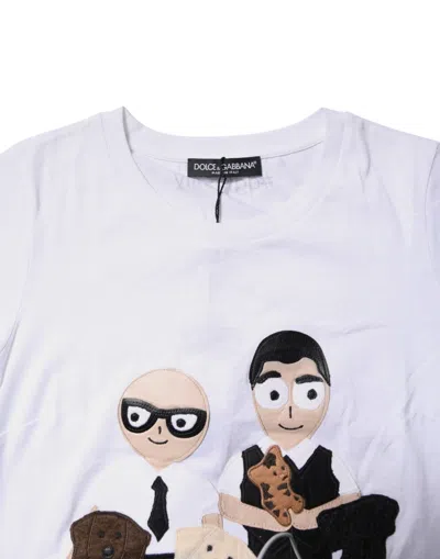Dolce & Gabbana Graphic Patch Cotton T-shirt In White