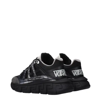 Versace Mixed-material Athletic Sneaker In Black