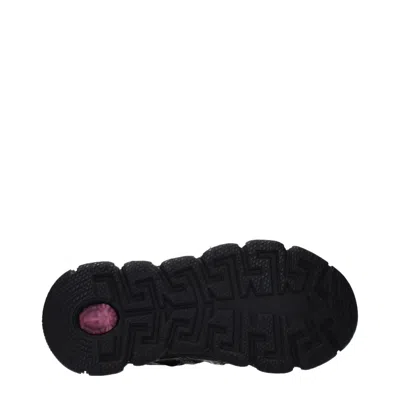 Versace Mixed-material Athletic Sneaker In Black