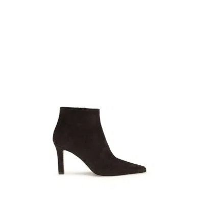 The Row Squared Toe Nappa Leather Ankle Boots In Brown