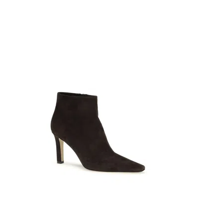 The Row Squared Toe Nappa Leather Ankle Boots In Brown