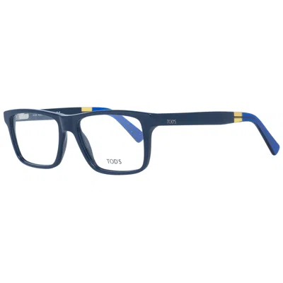 Tod's To-1035267-1-fbb-65 Plastic Rectangle Eyeglasses In Blue