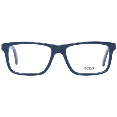 Tod's To-1035267-1-fbb-65 Plastic Rectangle Eyeglasses In Blue