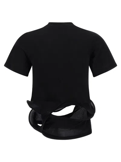 Junya Watanabe Sculptural Hem With Wire Structure T-shirt In Black