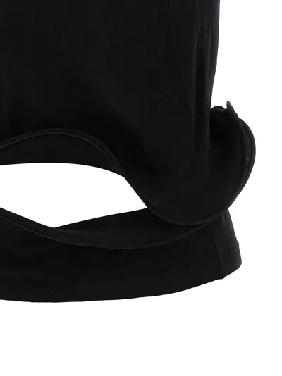 Junya Watanabe Sculptural Hem With Wire Structure T-shirt In Black