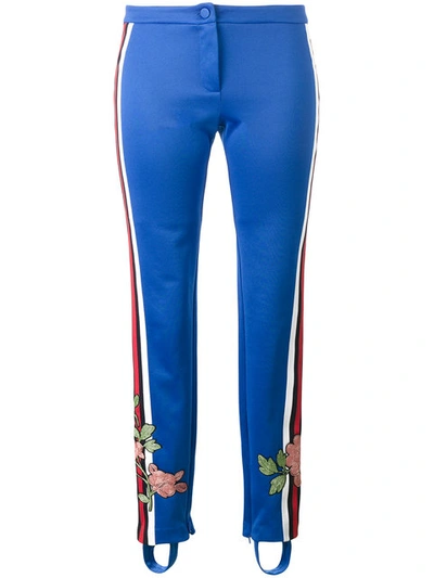 Shop Gucci Stirrup Floral Track Pants