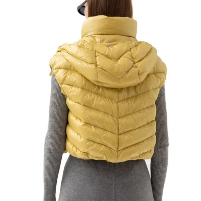 Herno Bicolor Polyamide Sleveless Jacket In Gold