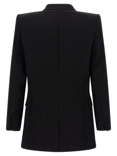 Balmain Embroidered Peak Lapel Blazer In Black