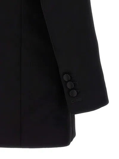 Balmain Embroidered Peak Lapel Blazer In Black