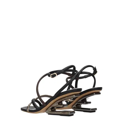 Fendi Multicolor Leather Sandal In Multi