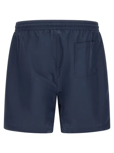 Brunello Cucinelli Straight-leg Mid-length Logo-embroidered Swim Shorts In Blue