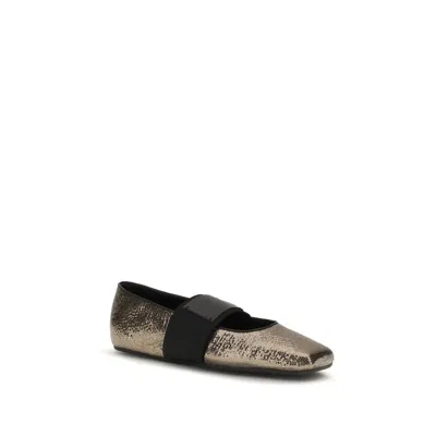 Givenchy Sliced Square Ballerinas In Textured Leather In Multi