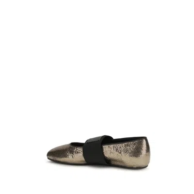 Givenchy Sliced Square Ballerinas In Textured Leather In Multi