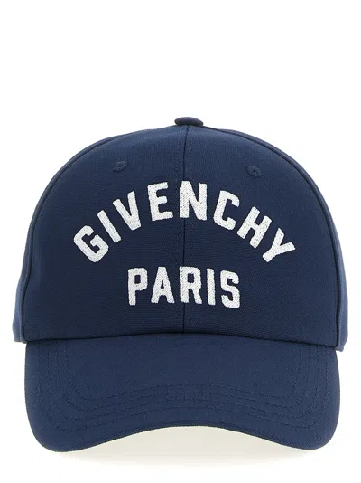 Givenchy Gi317154bm Logo-embroidered Cotton Baseball Cap In Blue