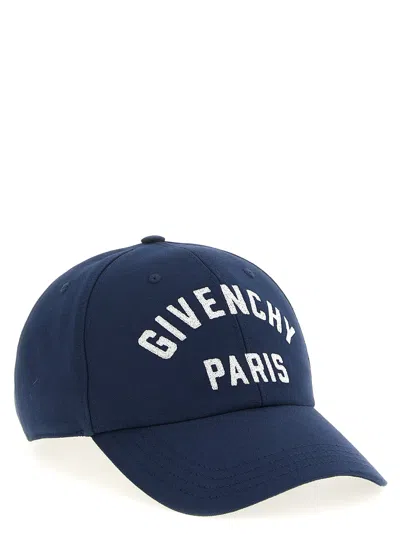 Givenchy Gi317154bm Logo-embroidered Cotton Baseball Cap In Blue