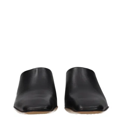 Jil Sander Leather Slipper In Black
