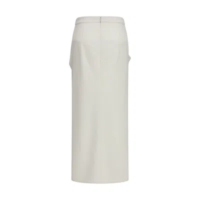 Givenchy Draped Merino Wool And Mohair Skirt In White