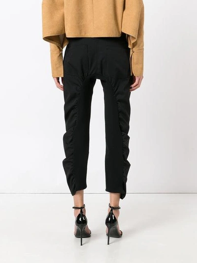 Shop Stella Mccartney Ruched Cropped Trousers In Black