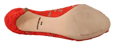 Dolce & Gabbana Taormina Lace Crystal-embellished Heeled Pumps In Red