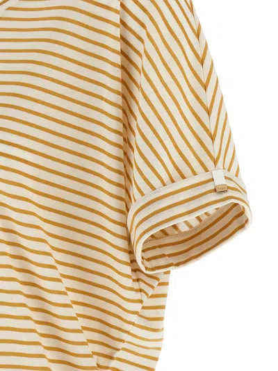 Herno Striped Lyocell Blend T-shirt In Gray