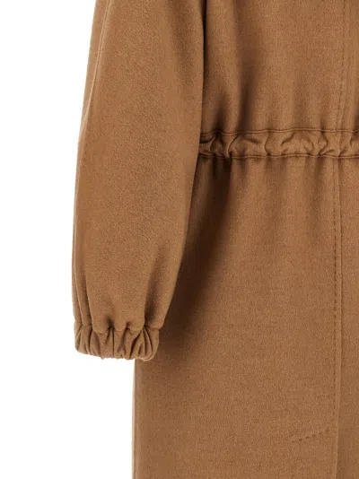 Max Mara Camel Wool Coat In Brown