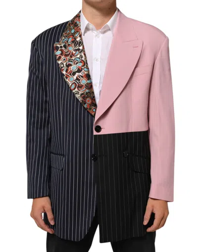 Dolce & Gabbana Multicolor Patchwork Single Breasted Blazer In Multi