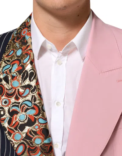 Dolce & Gabbana Multicolor Patchwork Single Breasted Blazer In Multi