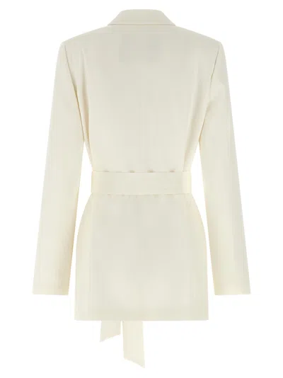 Kiton Silk Double-breasted Blazer In White