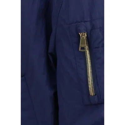 Balmain Logo-embroidered Recycled Polyamide Bomber Jacket In Blue