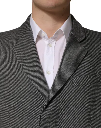 Dolce & Gabbana Wool-blend Single-breasted Coat In Gray