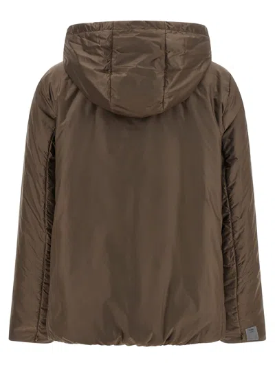 Max Mara The Cube Greenh Drawstring Hooded Jacket In Brown
