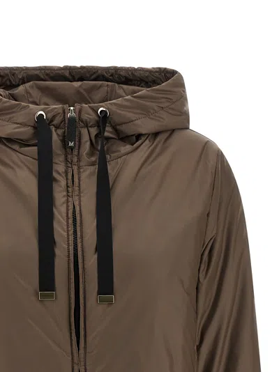 Max Mara The Cube Greenh Drawstring Hooded Jacket In Brown