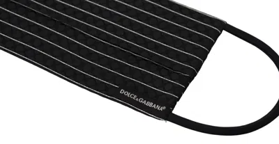 Dolce & Gabbana Striped Silk-polyester Face Mask In Black