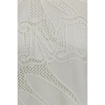 Max Mara Open-knit Cotton Sweater In White